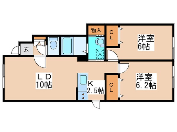 ﾊﾟｽﾄﾗｰﾚSAKAEMACHIの物件間取画像